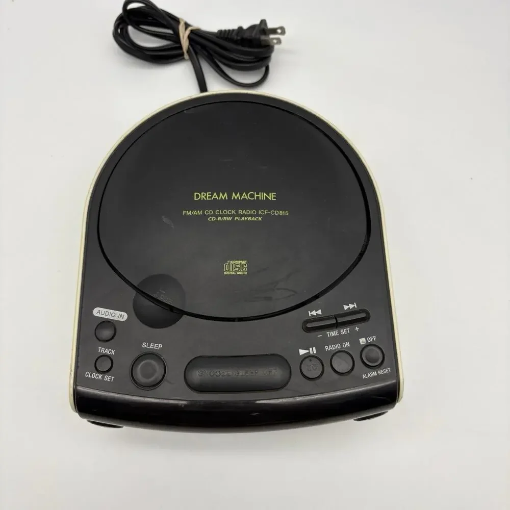 Sony Dream Machine CD Player Alarm Clock AM/FM Radio ICF-CD815 Tested Works